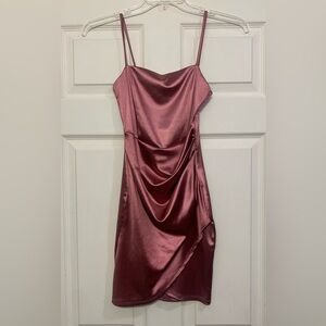 Windsor Junior Small Satin Mauve Pink Sleeveless Dress.         3172